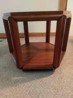 1950s Cocktail Table Brown Saltman Burl Top Mid Century Modern