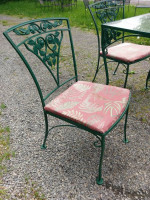 Wrought Iron Dining Set Woodard Rose Table with 4 Chairs Porch Bistro