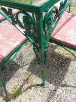 Wrought Iron Dining Set Woodard Rose Table with 4 Chairs Porch Bistro