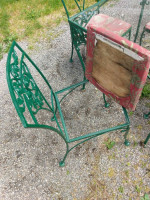 Wrought Iron Dining Set Woodard Rose Table with 4 Chairs Porch Bistro