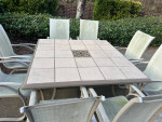8 Person Outdoor Table w/Sling Chairs