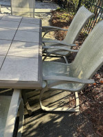 8 Person Outdoor Table w/Sling Chairs