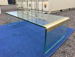 Vintage Pace Sleek Glass Waterfall Coffee Table / Cocktail Table by Leon Rosen