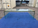 Vintage Pace Sleek Glass Waterfall Coffee Table / Cocktail Table by Leon Rosen