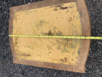 VINTAGE LEATHER INLAID 2 TIER NIGHT STAND END TABLE ON WHEELS