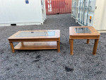 Vintage Made in Taiwan Smoked Beveled Glass Square Inlay Coffee Table Set