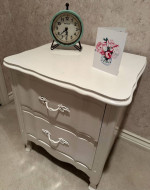 All Wood 2 Drawer Nightstand/Accent Table
