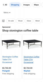 CTH sherrill occasional large coffee / cocktail table