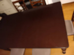 ASHLEY FURNITURE SOLID MAHOGANY DINNING TABLE WITH 6 CHAIRS