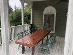 Farmhouse table with hand painted vintage chairs