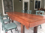 Farmhouse table with hand painted vintage chairs