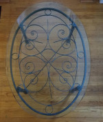 Like NEW Ethan Allen Wrought Iron and Glass Coffee Table