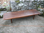 Vintage Mid Century Beechwood Slat Table or Bench