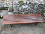 Vintage Mid Century Beechwood Slat Table or Bench