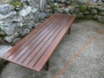 Vintage Mid Century Beechwood Slat Table or Bench