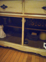 Cabinets desk and half table