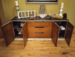 Cabinets desk and half table