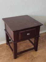 Wooden end table with drawer