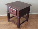 Wooden end table with drawer