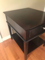Dark Brown Side Table or End Table or Nightstand with shelf