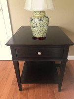 Dark Brown Side Table or End Table or Nightstand with shelf