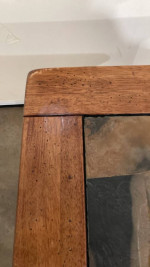 Solid wood stone side table