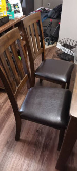 Dining table with six chairs
