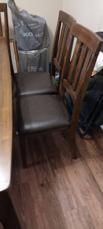 Dining table with six chairs