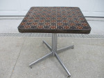 Mid Century Mosaic "Hearts" Tile Top Side Table