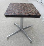 Mid Century Mosaic "Hearts" Tile Top Side Table