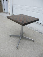 Mid Century Mosaic "Hearts" Tile Top Side Table