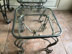Set of glass top tables bread rack,coffee table and two end tables