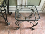 Set of glass top tables bread rack,coffee table and two end tables