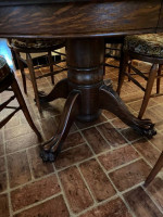 Oak Clawfoot Table and Chairs