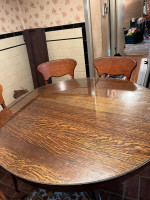 Solid Oak Clawfoot Table W/Chairs