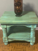 Wooden ~ Green Accent Table or TV Table