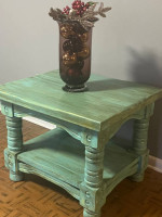 Wooden ~ Green Accent Table or TV Table