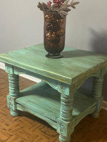 Wooden ~ Green Accent Table or TV Table