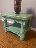 Wooden ~ Green Accent Table or TV Table