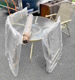 Patio Set 38" Table 4 Chairs Umbrella