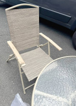 Patio Set 38" Table 4 Chairs Umbrella