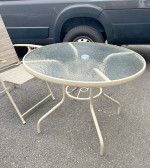 Patio Set 38" Table 4 Chairs Umbrella
