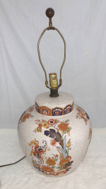 Table Lamp Crackle Glazed Floral Lamp