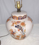 Table Lamp Crackle Glazed Floral Lamp