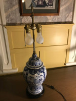 Vintage Warren Kessler Ginger jar / asian influence table lamp A171