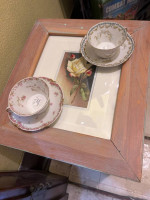 SHABBY CHIC BEVEL GLASS TOP TABLE