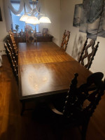 Dinning Table & 6 Chairs & Hutch