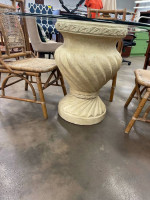Sandy Glass Top Pedestal Table with Four Chairs