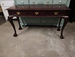 Chippendale Style Cherry Wood Ball and Claw Console Table