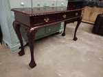 Chippendale Style Cherry Wood Ball and Claw Console Table